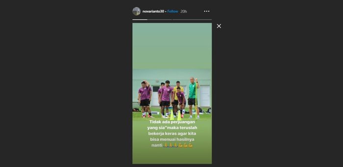 Pesan Nova Arianto untuk pemain timnas Indonesia U-19 yang sedang menjalani latihan berat di Kroasia.