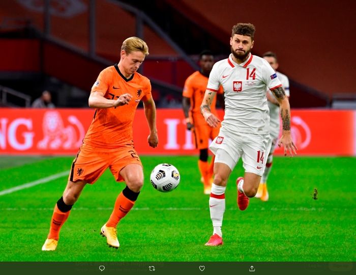 Laga timnas Belanda versus timnas Polandia di Johan Cruiff ArenA, Jumat (4/9/2020).
