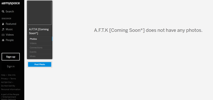 Halaman MySpace A.F.T.K