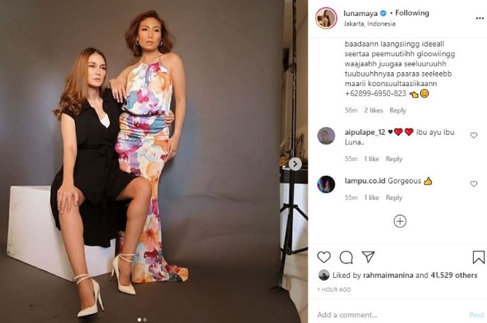 Potret <a href='https://kupang.tribunnews.com/tag/luna-maya' title='Luna Maya'>Luna Maya</a> dan <a href='https://kupang.tribunnews.com/tag/ayu-dewi' title='Ayu Dewi'>Ayu Dewi</a>.
