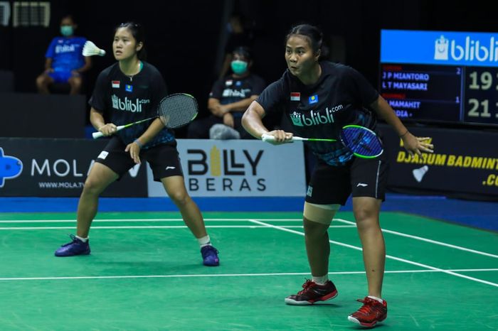 Pasangan Lanny Tria Mayasari/Jesita Putri Miantoro saat tampil pada Simulasi Piala Uber 2020, Rabu (9/9/2020)