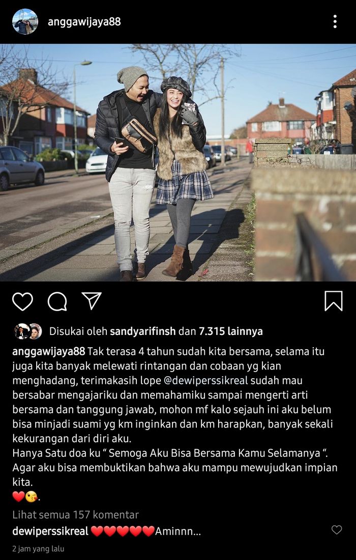 Angga Wijaya ungkapkan kesan 4 tahun pernikahannya bersama Dewi Perssik.