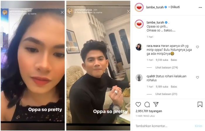  Putri Iis Dahlia ramai diserbu netizen usai sebur Rizki DA mirip oppa Korea.