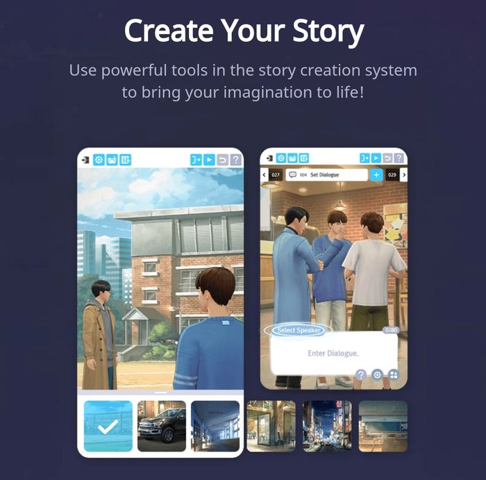 'Create a story' mode in BTS Universe Story