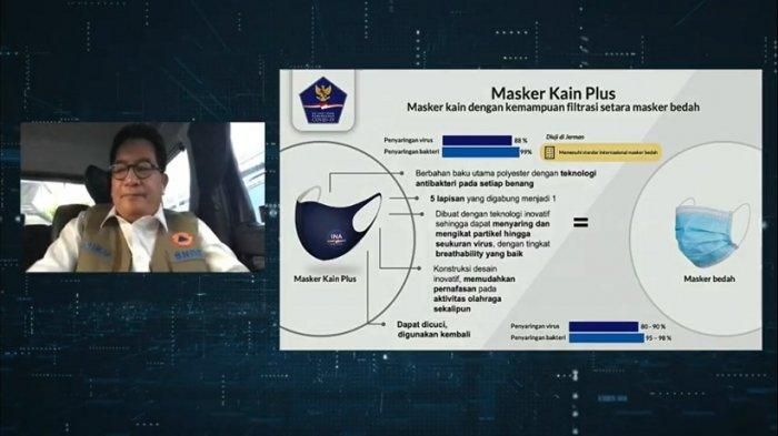 Tangkapan layar webinar Teknologi Baru Masker Melawan Covid-19, Rabu (9/9/2020).