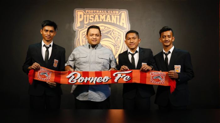 Borneo FC secara resmi mengenalkan tiga pemain muda, Fajar Fathur Rahman, Alvin Derro Duaramuri dan Pualam Bahari, Rabu (9/9/2020), di Samarinda.