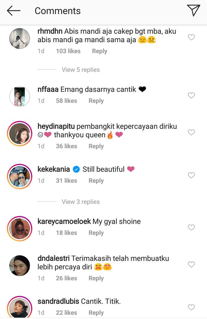 Komentar netizen di unggahn Tara Basro