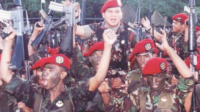 Prabowo Subianto dan pasukan Kopassus