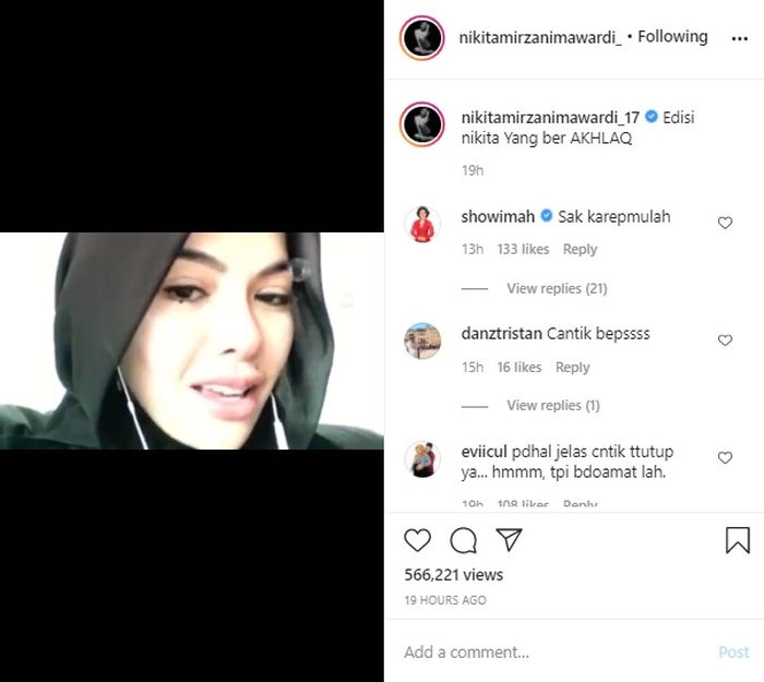 Nikita Mirzani dapat pujian setinggi langsit usai tampil tertutup dengan hijab.