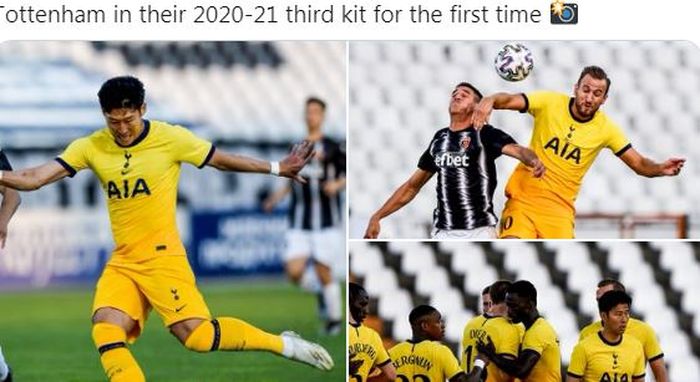 Tottenham Hotspur untuk pertama kalinya menggunakan kostum ketiga pada musim 2020-2021 saat melawan Lokomotiv Plovdiv dalam laga babak kualifikasi II Liga Europa di Stadion Lokomotiv Plovdiv, Kamis (17/9/2020).