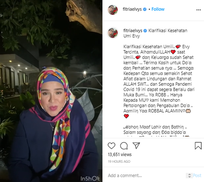Unggahan <a href='https://style.tribunnews.com/tag/fitria' title='Fitria'>Fitria</a> Sukaesih