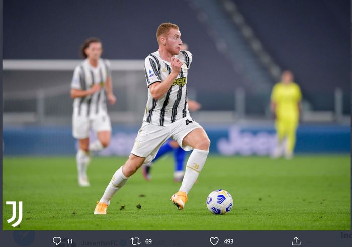 Dejan Kulusevski dalam laga Juventus vs Sampdoria di Liga Italia, Minggu (20/9/2020) di Allianz Stadium, Turin.