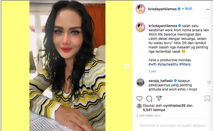 Unggahan Instagram <a href='https://jambi.tribunnews.com/tag/krisdayanti' title='Krisdayanti'>Krisdayanti</a> sebelum rapat <a href='https://jambi.tribunnews.com/tag/dpr-ri' title='DPR RI'>DPR RI</a>