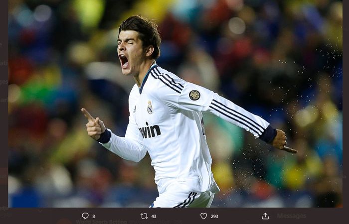 Alvaro Morata saat membela Real Madrid.
