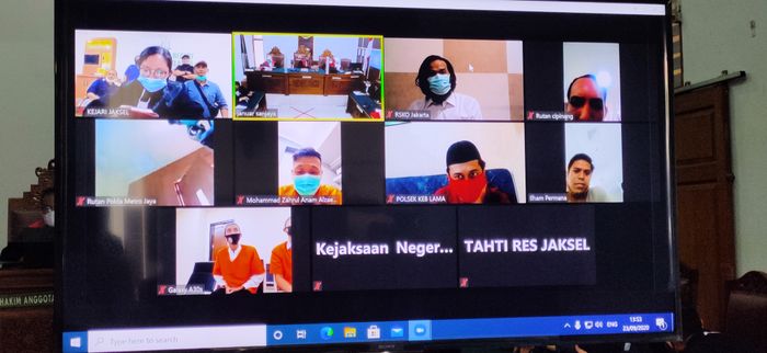 Sidang virtual Dwi Sasono terkait narkoba, Rabu (23/9/2020).
Anggita Nasution/Grid.ID