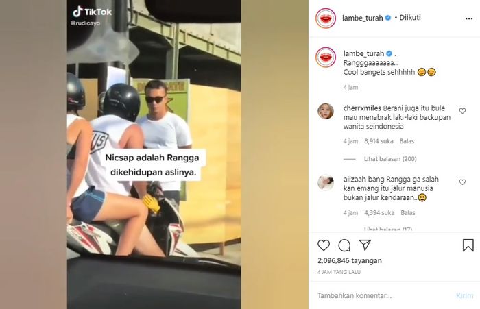 Bikin heboh netizen, viral video Nicholas Saputra hadang pemotor yang langgar lalu lintas.
