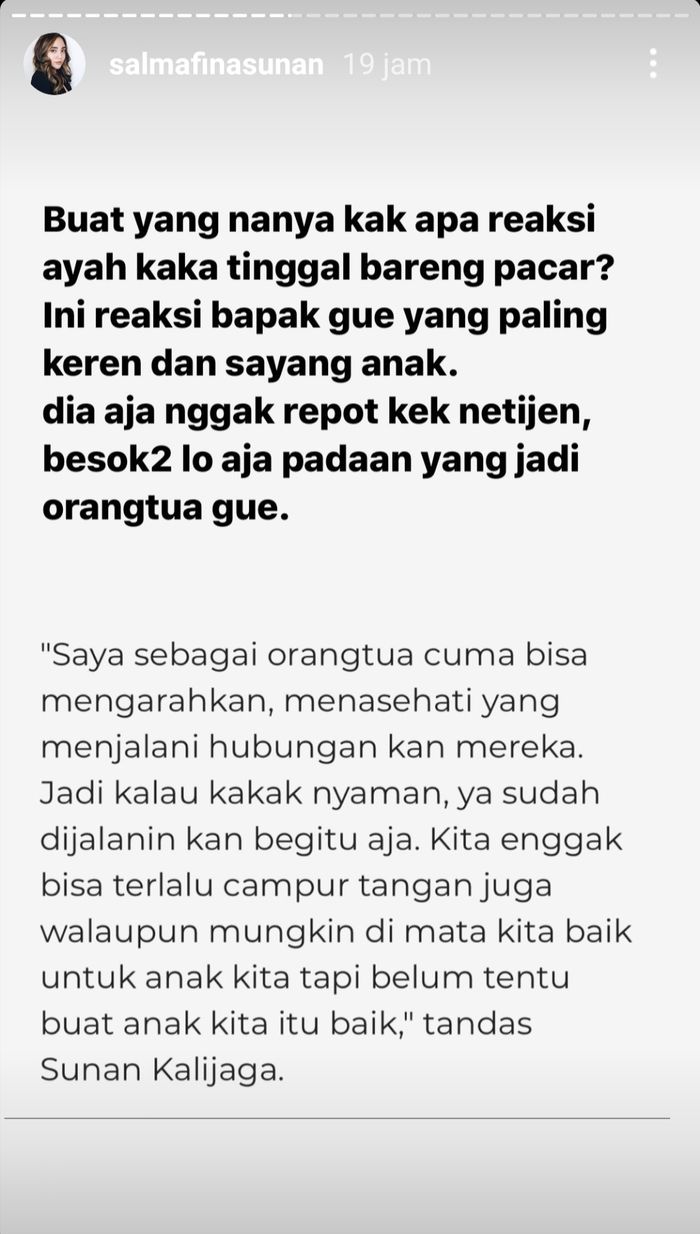 Salmafina Sunan keluarkan unek-uneknya