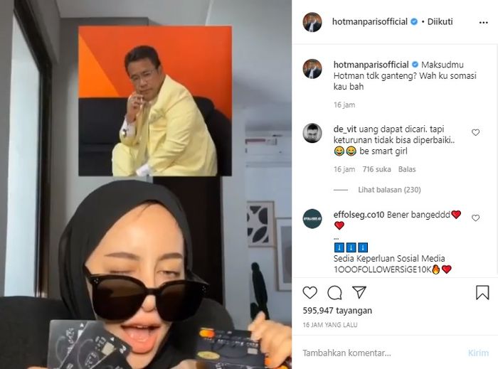 Hotman Paris dan postingannya