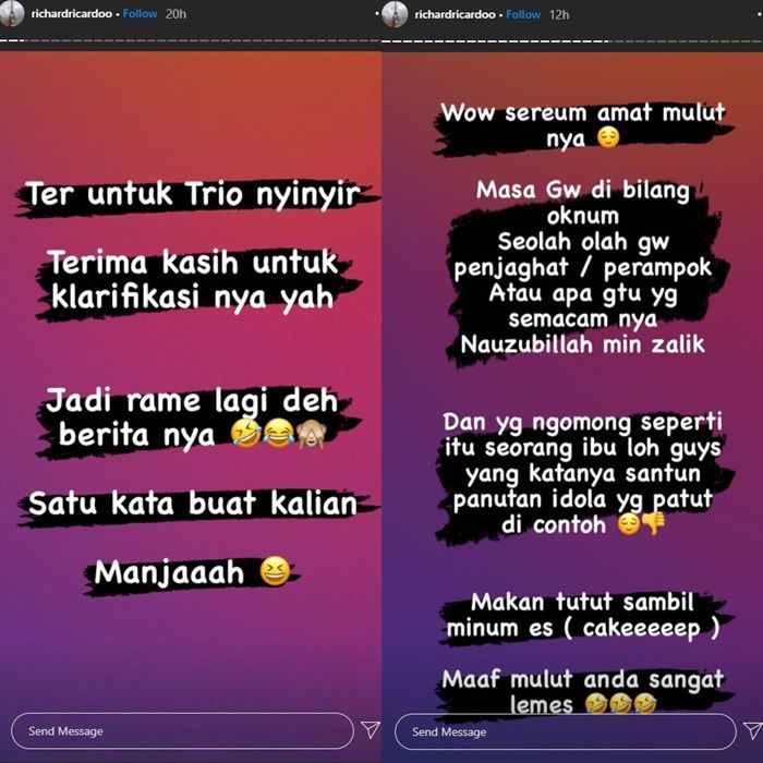 Unggahan Richard Ricardo