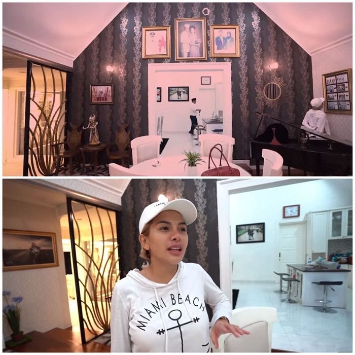 Ruang tamu dan ruang makan di hunian Pasha Ungu