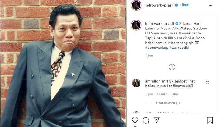 Hari Ini Tepat Ulang Tahun Mendiang Dono, Indro Warkop: Anak Mas Dono