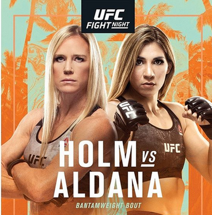 Poster duel dua petarung UFC, Holly Holm vs Irene Aldana yang rencananya digelar pada Minggu pagi (4/10/2020) pagi langsung dari Pulau Yas, Abu Dhabi.