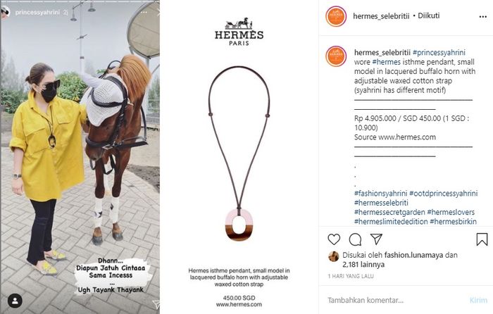 harga kalung tali milik <a href='https://jambi.tribunnews.com/tag/syahrini' title='Syahrini'>Syahrini</a> bikin netizen elus dada gegara saking mahalnya 