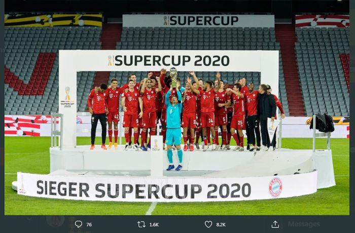 Bayern Muenchen juara Piala Super Jerman 2020 setelah mengalahkan Borussia Dortmund 3-2.