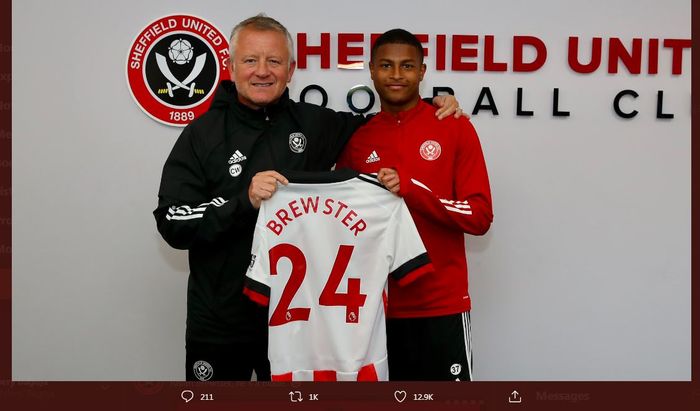 Rhian Brewster dilepas Liverpool ke Sheffield United.