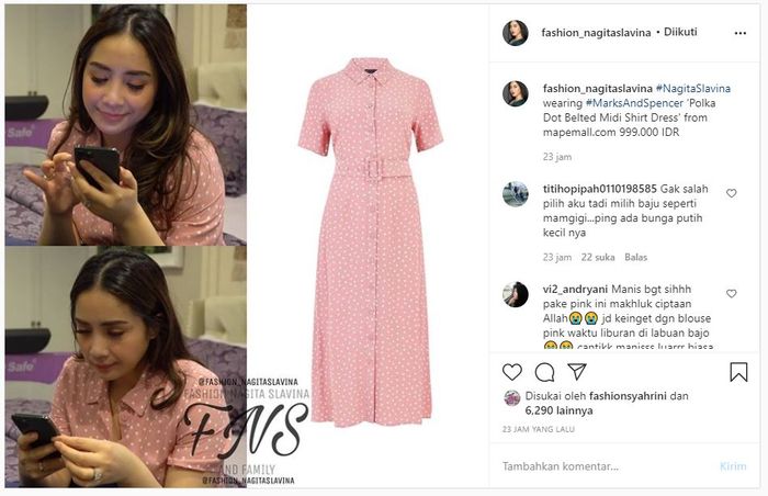 Tampilan anggun Nagita Slavina pakai dress Kate Middleton.