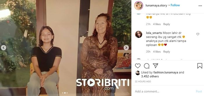 Potret Luna saat remaja bersama sang ibu