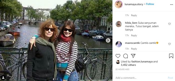 Luna saat plesiran ke Amsterdam bersama sang ibu