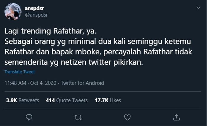 Cuitan soal Rafathar