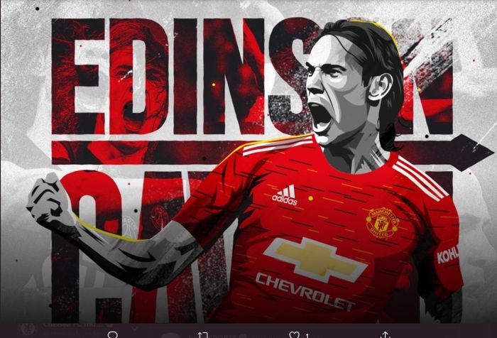 Eks penyerang Paris Saint-Germain, Edinson Cavani, resmi bergabung Manchester United  dengan status bebas transfer jelang ditutupnya bursa transfer musim panas 2020.