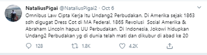 Cuitan aktivis HAM Natalius Pigai