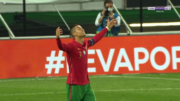 Cristiano Ronaldo pada laga Portugal Vs Spanyol yang berakhir 0-0 di Stadion Jose Alvalade, Rabu (7/10/2020) atau Kamis dini hari WIB.