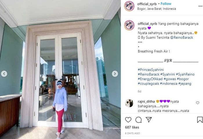 Syahrini di villa Reino