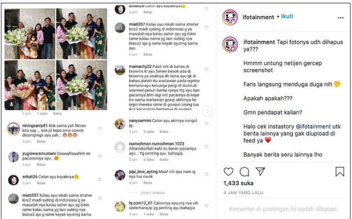 Foto unggahan ulang tahun Umi Kalsum