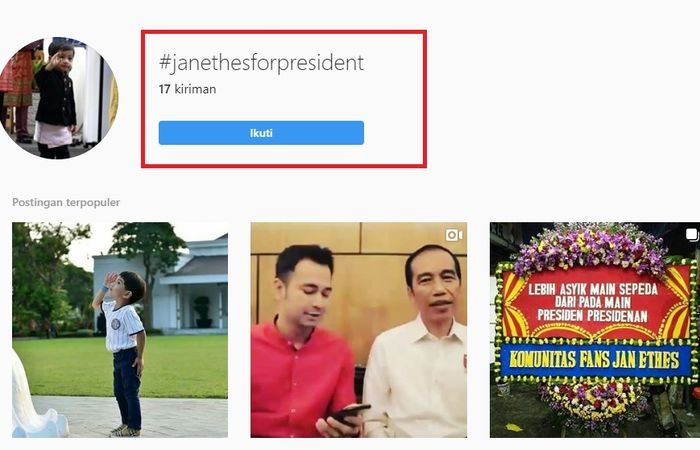 Tagar #janethesforpresident