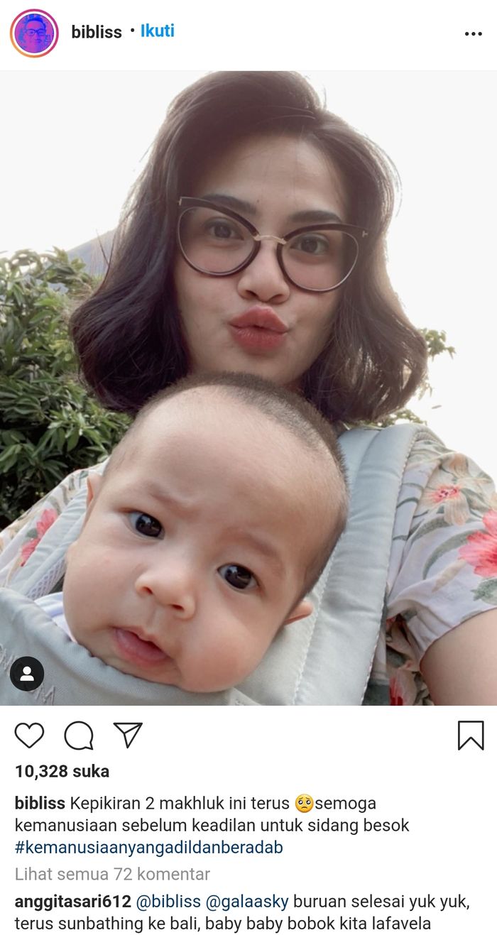 Jelang tuntutan tersebut, suami Vanessa Angel, Bibi Ardiansyah, pasrah dengan sidang esok hari.Instagram @bibliss