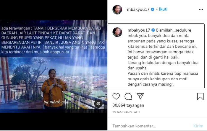 Terawanggan Mbak you soal hal buruk yang bisa menerjang Indonesia