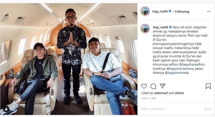 Taqy Malik pamer naik jet pribadi dan sibuk lebakan bisnisnya