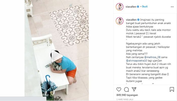 Via Vallen berusaha menyenangkan hati sang adik dengan cara yang unik.