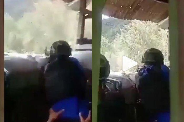 Video rekaman baku tembak TNI dengan KKB Papua di Intan Jaya