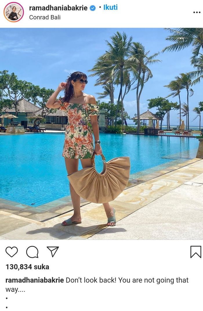 Nia Ramadhani tengah menghabiskan waktu di Bali.
