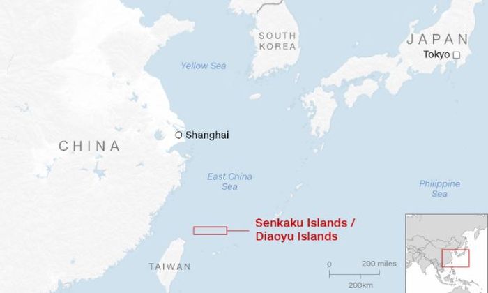 Peta pulau Senkaku/Daioyus yang jadi sengketa dua musuh lama China dan Jepang