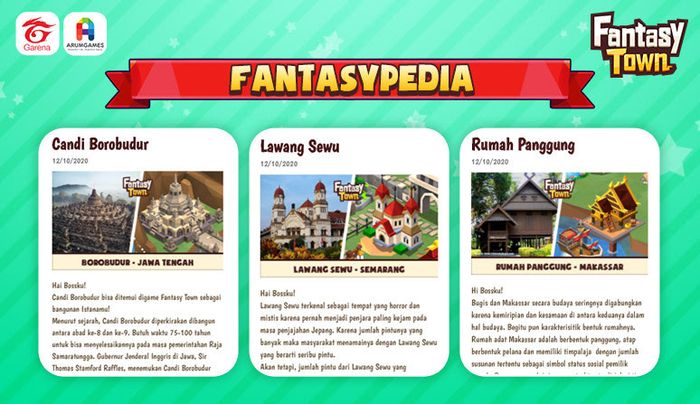 Fantasypedia will provide you with information about the buildings, culture and history of Indonesia.