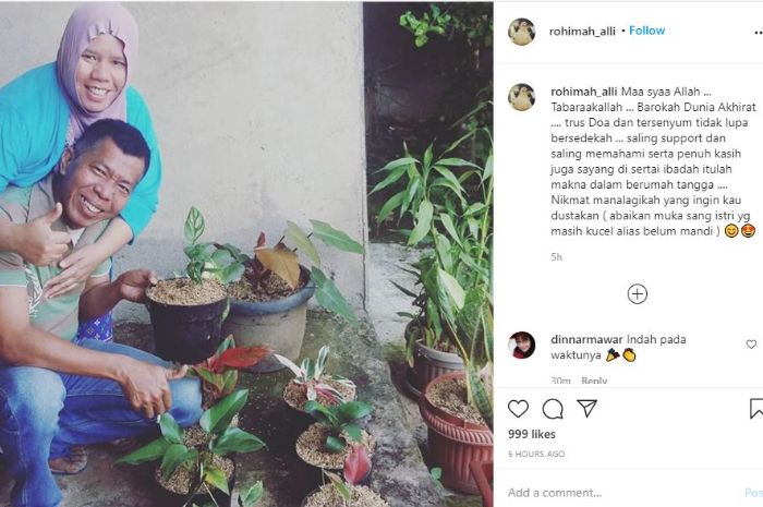 Rochimah Alli unggah kalimat bijak tentang makna berumah tangga.