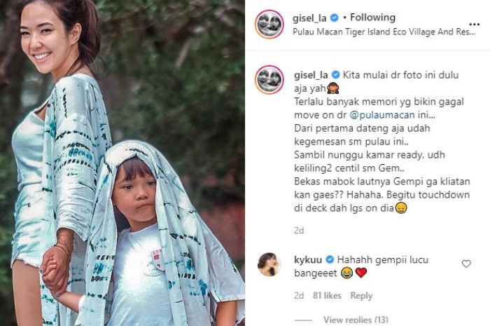 Potret lucu Gempita Nora Marten.