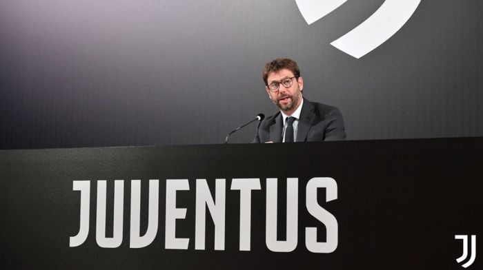 Presiden Juventus, Andrea Agnelli, dalam sebuah konferensi pers baru-baru ini,  Jumat (16/10/2020).